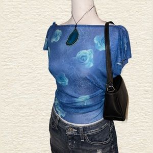 Y2K mesh high neck top